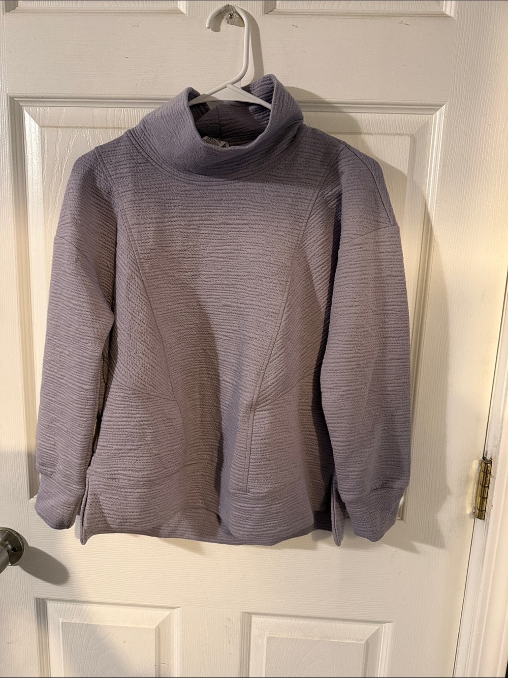 RBX Lavender Textured Turtleneck Pullover